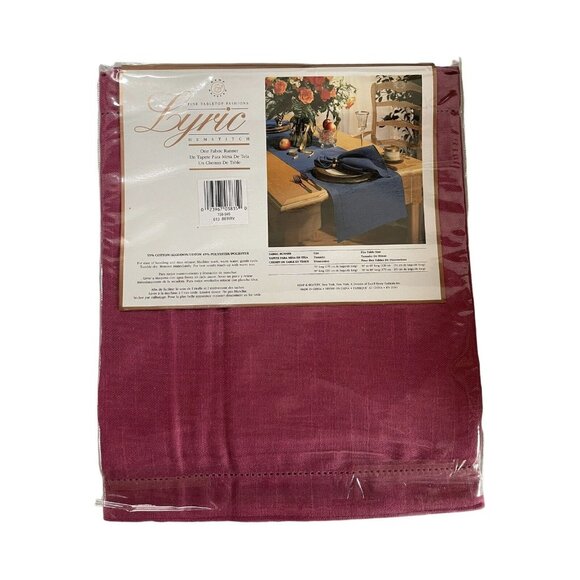 Kemp & Beatley Table Runner Berry Hemstitch Fabric 90”x14 Raspberry Pink New - Picture 4 of 7